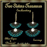 TST - ENCHANTING FAN BLUE TOPAZ DIAMOND EARRINGS YG