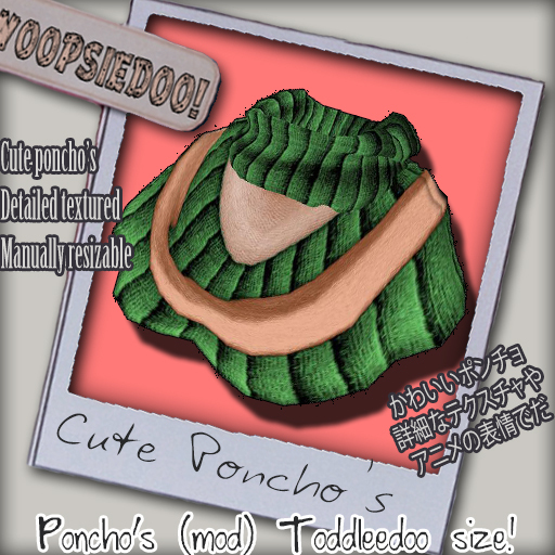 .:*:.WoopsieDoo.:*:. Poncho striped - green (toddleedoo)