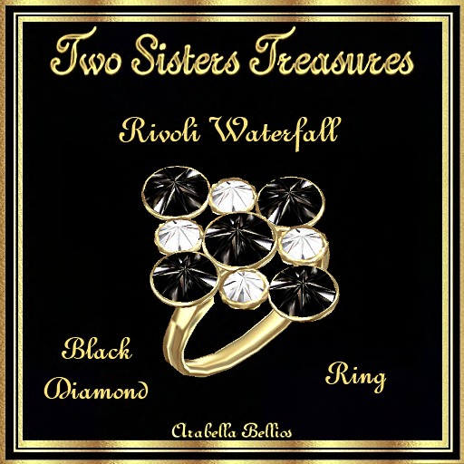 TST - RIVOLI WATERFALL BLACK DIAMOND RING YG