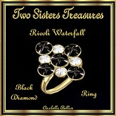 TST - RIVOLI WATERFALL BLACK DIAMOND RING YG