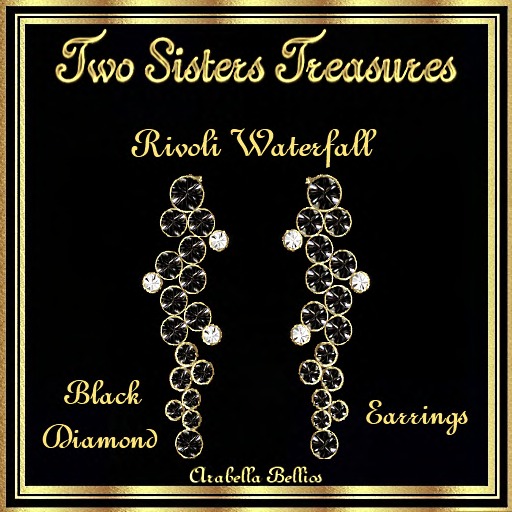 TST - RIVOLI WATERFALL BLACK DIAMOND EARRINGS YG