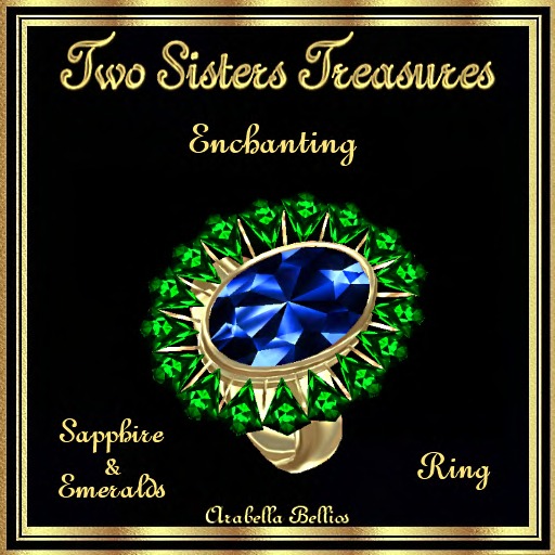 TST - ENCHANTING FAN SAPPHIRE EMERALD RING YG