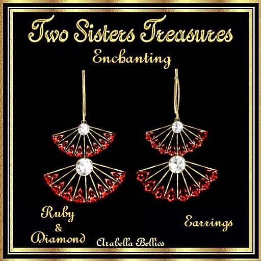 TST - ENCHANTING FAN RUBY DIAMOND EARRINGS YG