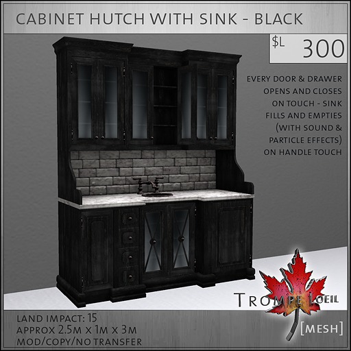 Trompe Loeil - Cabinet Hutch with Sink - Blue  [mesh]