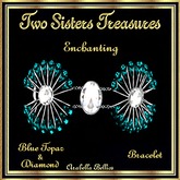 TST - ENCHANTING FAN BLUE TOPAZ DIAMOND BRACELET SILVER