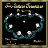 TST - ENCHANTING FAN BLUE TOPAZ DIAMOND NECKLACE SILVER