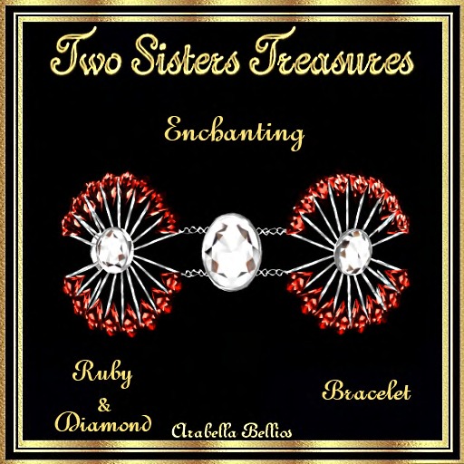 TST - ENCHANTING FAN RUBY DIAMOND BRACELET SILVER