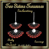 TST - ENCHANTING FAN RUBY DIAMOND EARRINGS SILVER
