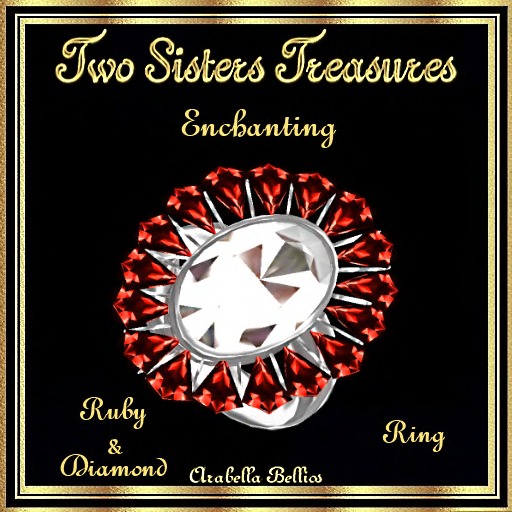 TST - ENCHANTING FAN RUBY DIAMOND RING SILVER