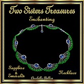 TST - ENCHANTING FAN SAPPHIRE EMERALD NECKLACE SILVER