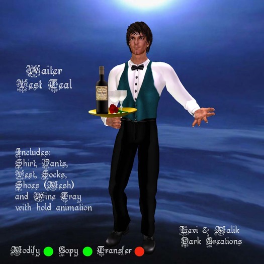 Waiter Vest Teal