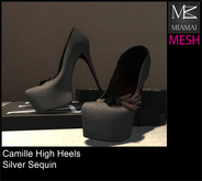 Miamai_Camille High Heels_Silver Sequin