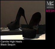 Miamai_Camille High Heels_Black Sequin