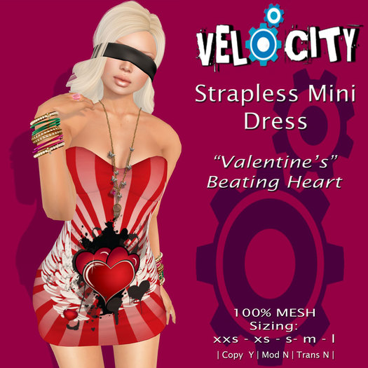 VELOCITY Valentine "Beating Heart" Mini Dress