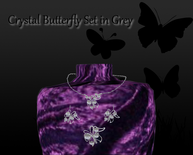 ~MS~ Crystal Jewerly Set Pale Grey