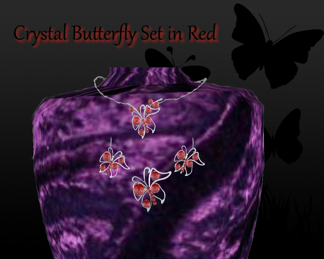 ~MS~ Crystal Jewerly Set Pale Red