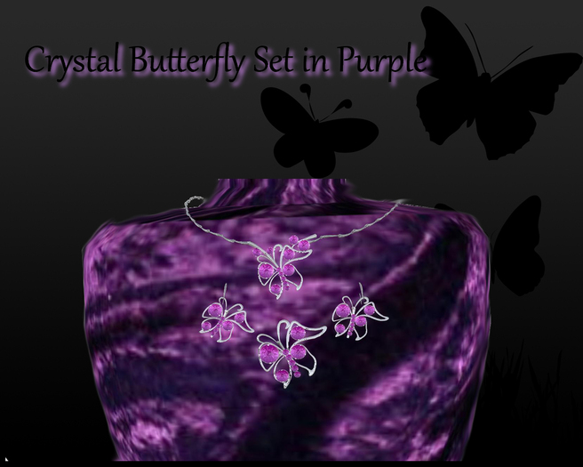 ~MS~ Crystal Jewerly Set Pale Purple