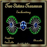 TST - ENCHANTING FAN SAPPHIRE EMERALD BRACELET SILVER