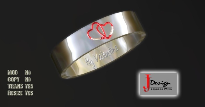 Valentine ring 2 heartclips on ring