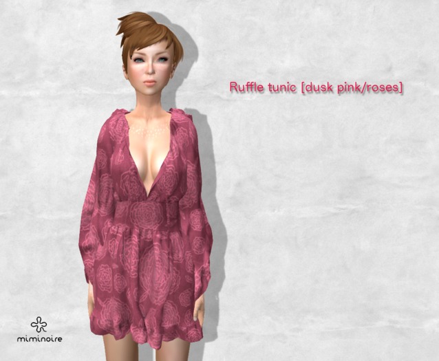 MIMI NOIRE::Ruffle tunic [dusk pink/roses] BOX