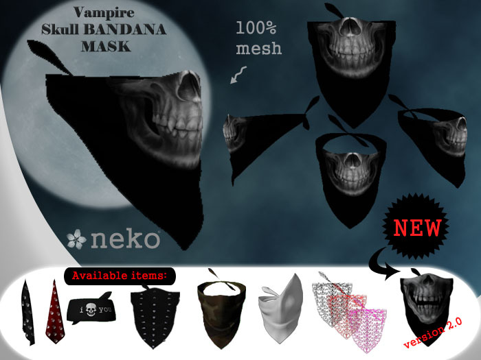 Bandana vampire skull mask
