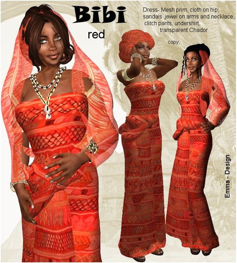 ModeTafel African Bibi red