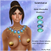 ~Soedara~ Gold Earendil Necklace Teal