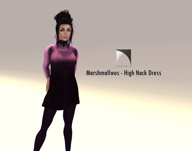 :: Marshmallows :: High Neck Dress - Gray
