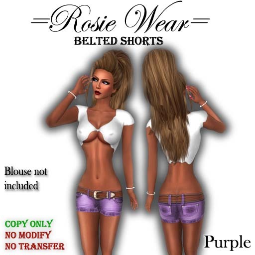 =Rosie Wear= Belted Shorts_Purple