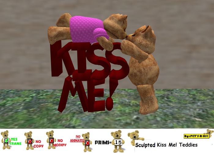 Sculpted Kiss me Teddies