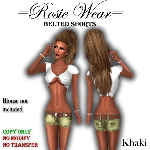 =Rosie Wear= Belted Shorts_Khaki
