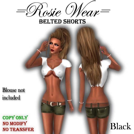 =Rosie Wear= Belted Shorts_Black