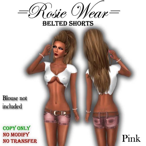 =Rosie Wear= Belted Shorts_Pink