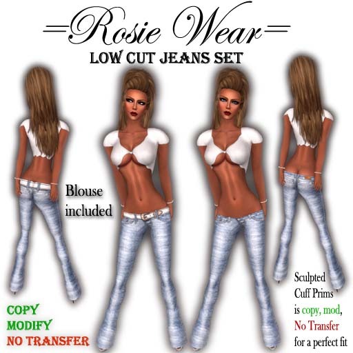 =Rosie Wear= Low Cut Jeans Set