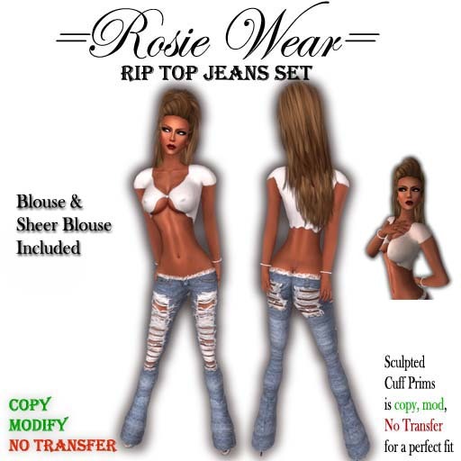 =Rosie Wear= Rip Top Jeans set