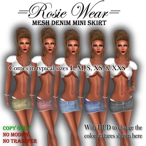 =Rosie Wear= Mesh Denim Mini Skirt