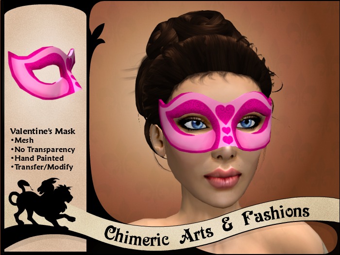 Delicate Valentines Mask - Pink