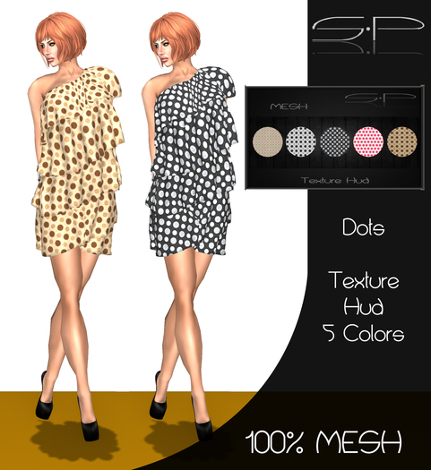 .:SP:. Mesh Sheila Ruffle Mini Dress_Dots/Hud PROMO