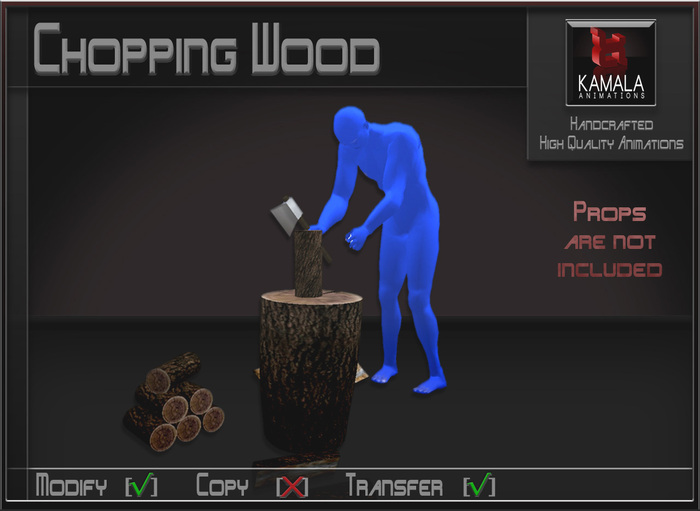Chores Garden  *Chopping Wood* Transferable Poseball