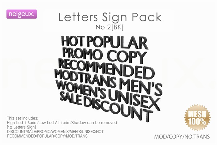 :neigeux: Letters Sign PACK No.2[BK]PROMO!