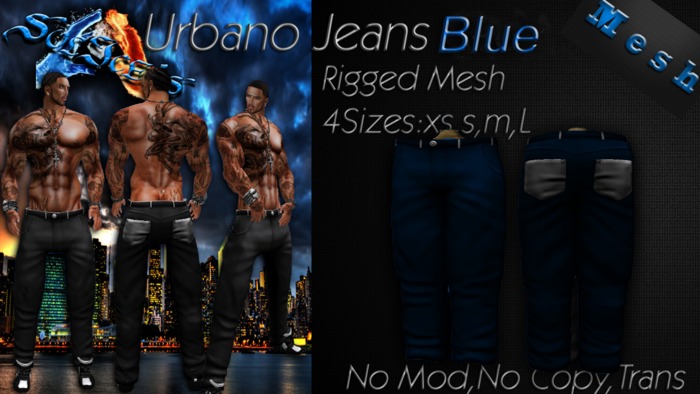 *SoL!ce's* Urbano Jeans Rigged Mesh Basic Blue
