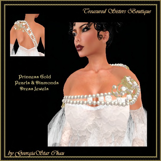 TST Princess Pearls & Diamonds Gold Dress Jewels
