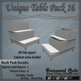 -TC- Unique Table Pack 16 Mesh 50% Discount!!