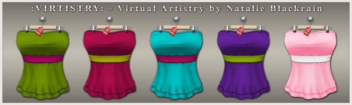 :VIRTISTRY: Tiered Sash Tube Tops (Color Pack 1)