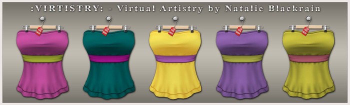 :VIRTISTRY: Tiered Sash Tube Tops (Color Pack 4)