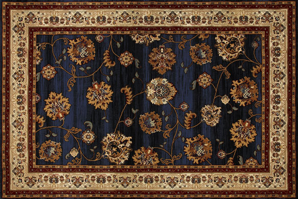 Oriental Deep Blue with Gold Flowers carpet