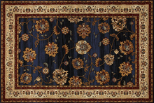 Oriental Deep Blue with Gold Flowers carpet