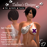 .:Talina's Designs:. Sheer Floral Lace Shoulder Top (Tintable)