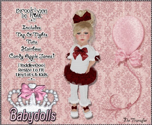 {BBT} Brooklynn in red - Toddleedoo Outfit