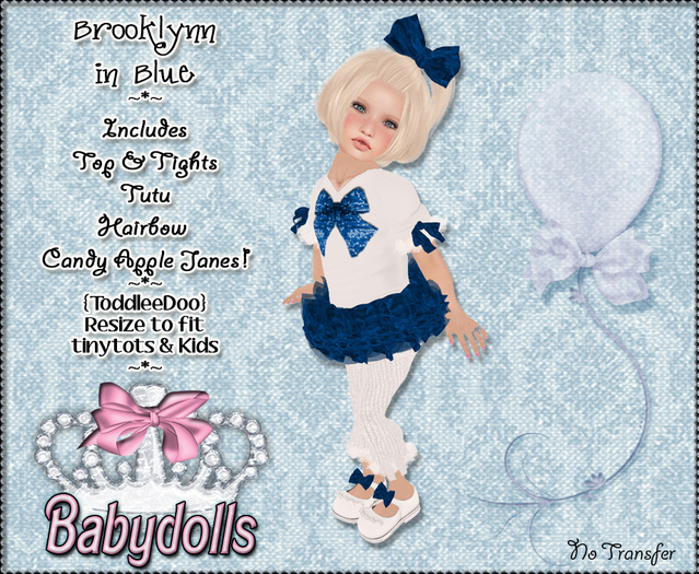 {BBT} Brooklynn in blue - Toddleedoo Outfit